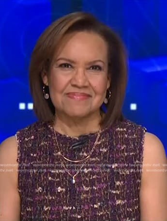 Bertha Coombs’s purple tweed dress on NBC News Daily