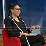 Morgan’s black contrast trim blazer on NBC News Daily