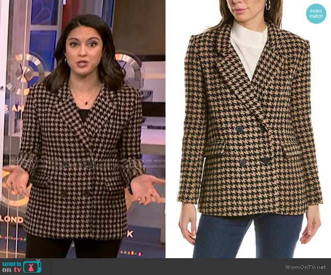 Blank NYC Book Club Houndstooth Blazer worn by Valerie Castro on NBC News Daily