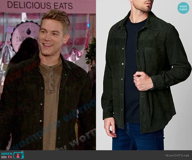 Blank NYC Leather Shirt Jacket worn by Tripp Johnson (Lucas Adams) on Days of our Lives