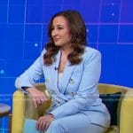 blue double breasted blazer and pants on Good Morning America