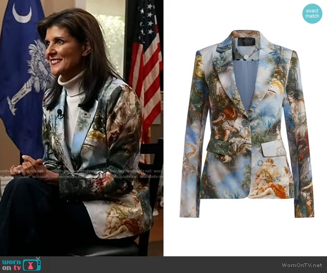 Carlisle Rococo Print Blazer worn by Nikki Haley on Today