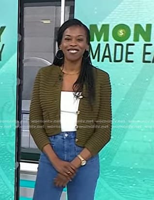 Brittany Jones-Cooper’s green cardigan on Today