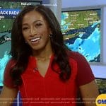 Brittany’s red colorblock dress on Good Morning America