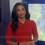 Brittany Bell's red twist neck dress on Good Morning America