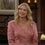 Brooke’s pink button front dress on The Bold and the Beautiful