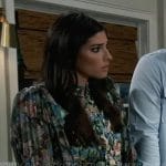 Brook Lynn’s floral pleated sleeve blouse on General Hospital