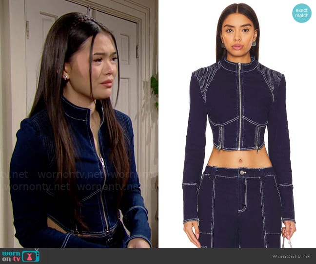 BY.DLN Cole Jacket worn by Luna (Lisa Yamada) on The Bold and the Beautiful