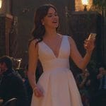 Callie’s white v-neck flare dress on Good Trouble