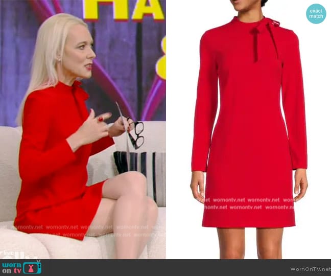 Calvin Klein Bow Neck A-Line Dress worn by Dr. Karyn Gordon on Live with Kelly and Mark