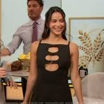 Camila Mendes’s black cutout mini dress on The Drew Barrymore Show