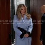 Carly’s blue wrap coat on General Hospital