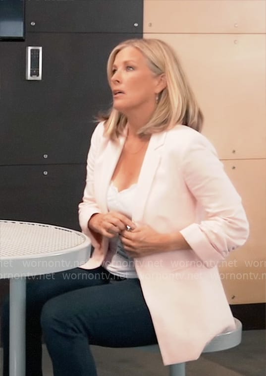 Carly's light pink linen blazer on General Hospital