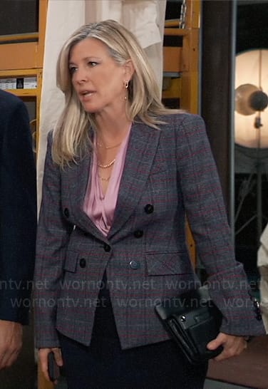 WornOnTV: Carly's grey plaid blazer on General Hospital, Laura Wright