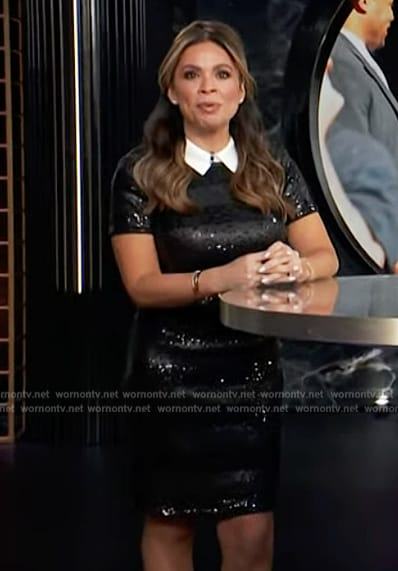 Carolina's black sequin mini dress on E! News