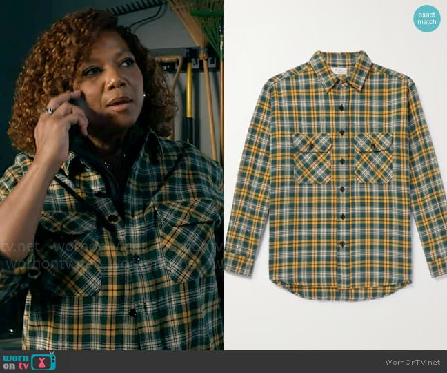 Celine Homme Checked Wool-Blend Flannel Shirt worn by Robyn McCall (Queen Latifah) on The Equalizer