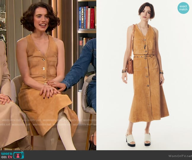 Chanel Suede Calfskin Vest worn by Margaret Qualley on The Drew Barrymore Show