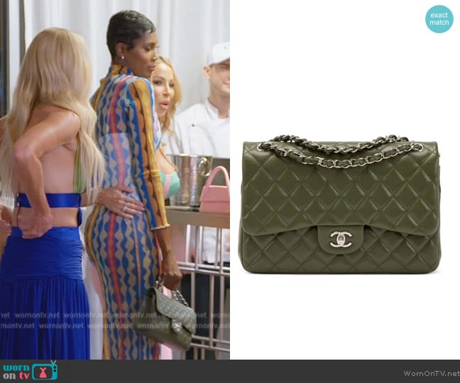 Chanel Dark Green Quilted Bag worn by Kiki Barth (Kiki Barth) on The Real Housewives of Miami