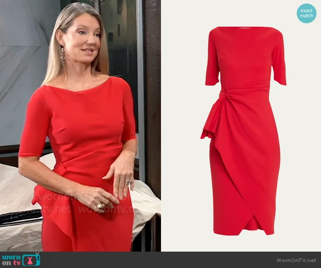 Chiara Boni La Petite Robe Mimmaly Side-Knot Sheath Dress worn by Nina Reeves (Cynthia Watros) on General Hospital