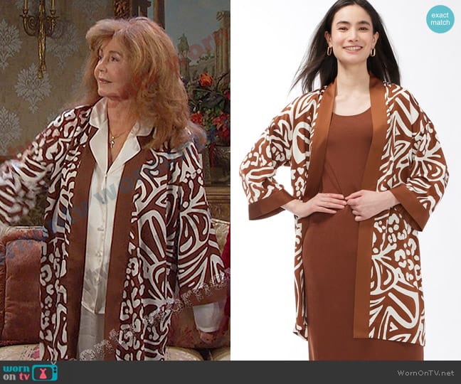 Chico's Animal Print Kimono worn by Maggie Horton (Suzanne Rogers) on Days of our Lives