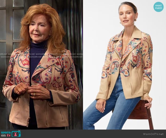 Chico's Artisanal Moto Jacket worn by Maggie Horton (Suzanne Rogers) on Days of our Lives