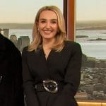 Chloe Fineman’s black belted blazer dress on The Drew Barrymore Show