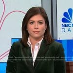 Chloe’s green velvet blgazer on NBC News Daily