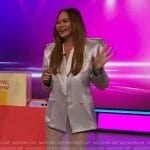 Chrissy Teagan’s satin blazer with back panel on The Drew Barrymore Show