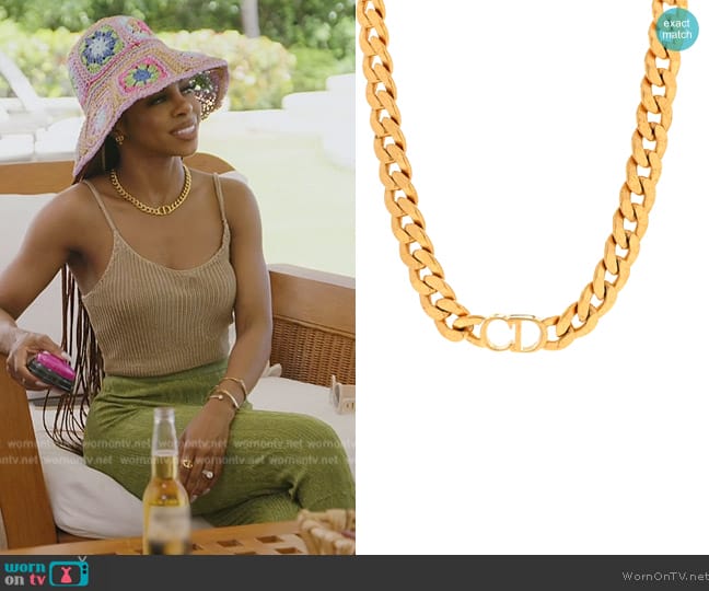 Christian Dior Metal Danseuse Etoile Chain Choker Necklace worn by Candiace Dillard Bassett on The Real Housewives of Potomac