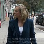 Christina Ruffini’s blue ruffled blazer on CBS Mornings