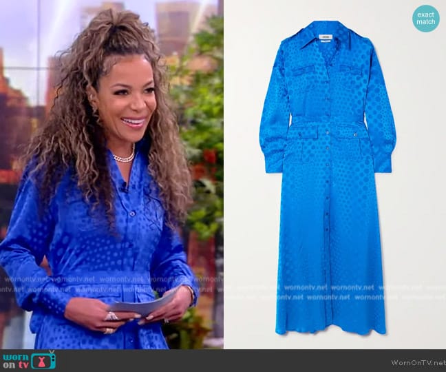 WornOnTV: Sunny’s blue polka dot print satin shirtdress on The View ...