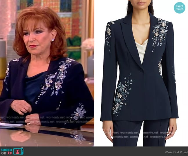 Cinq a Sept Coastal Floral Embroidered Cheyenne Blazer worn by Joy Behar on The View