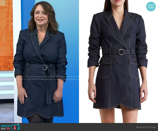 Cinq a Sept Jenessa Belted Denim Blazer Dress worn by Rachel Dratch on Today