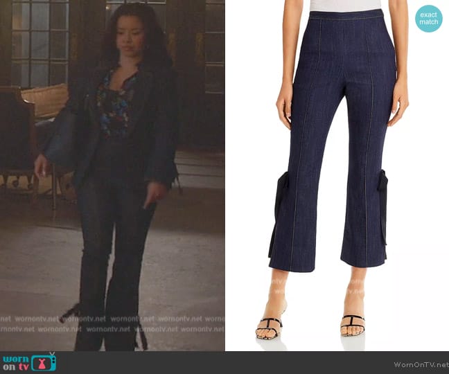 Mariana’s denim tie pants on Good Trouble