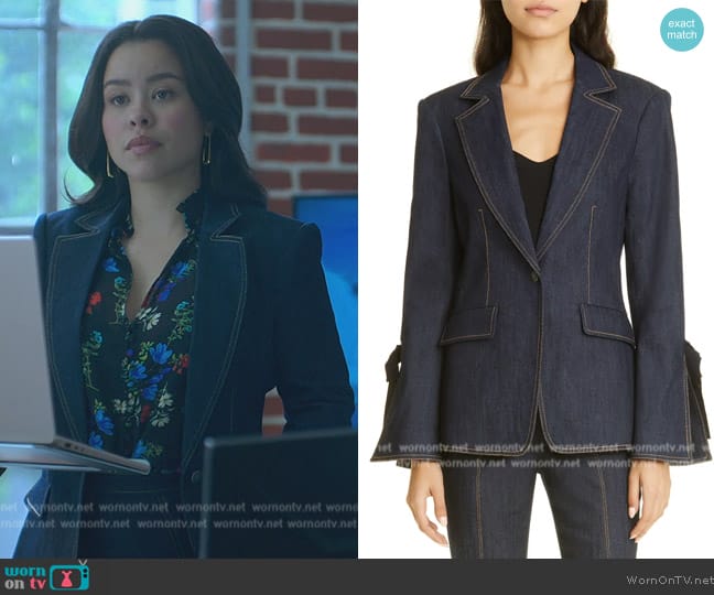 Mariana’s denim blazer on Good Trouble