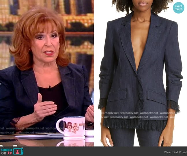 Cinq a Sept Le Petit Roxie Denim Jacket worn by Joy Behar on The View