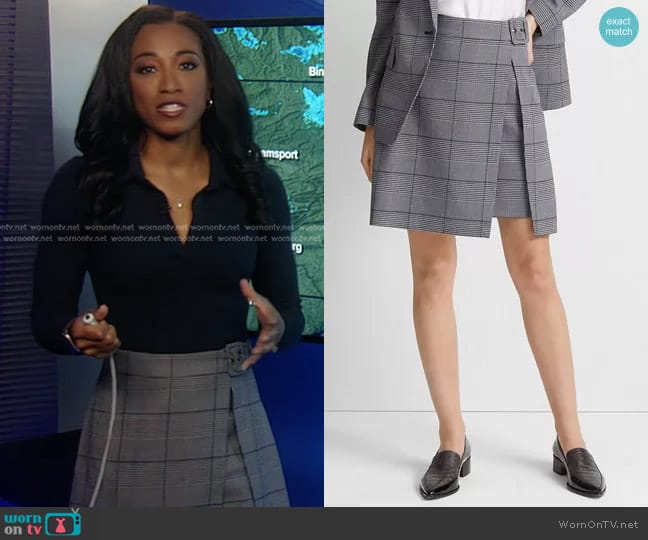 Club Monaco Wrap Mini Skirt worn by Brittany Bell on Good Morning America