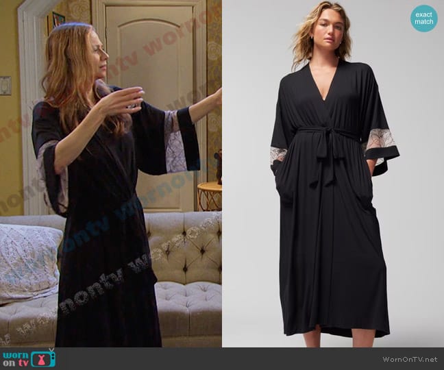 Cool Nights Embroidered Long Robe worn by Ava Vitali (Tamara Braun ) on Days of our Lives