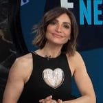 Courtney’s black heart fringe cutout top on E! News