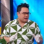 Dale Talde’s green geometric print shirt on Good Morning America