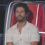 Dan Smyers’s white cable knit short sleeve shirt on The Voice