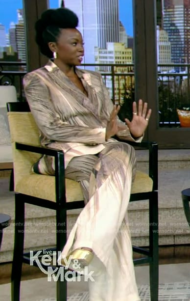 Danai Gurira's printed suit on Live with Kelly and Mark