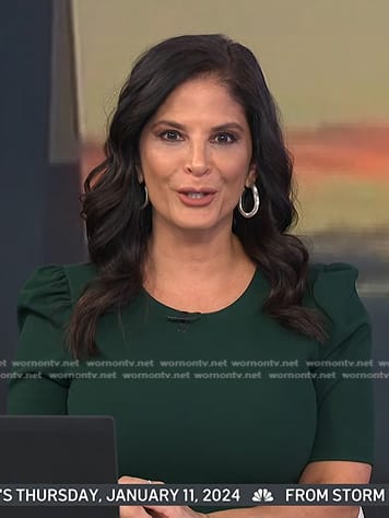 WornOnTV: Darlene’s green puff short sleeve dress on Today | Darlene ...