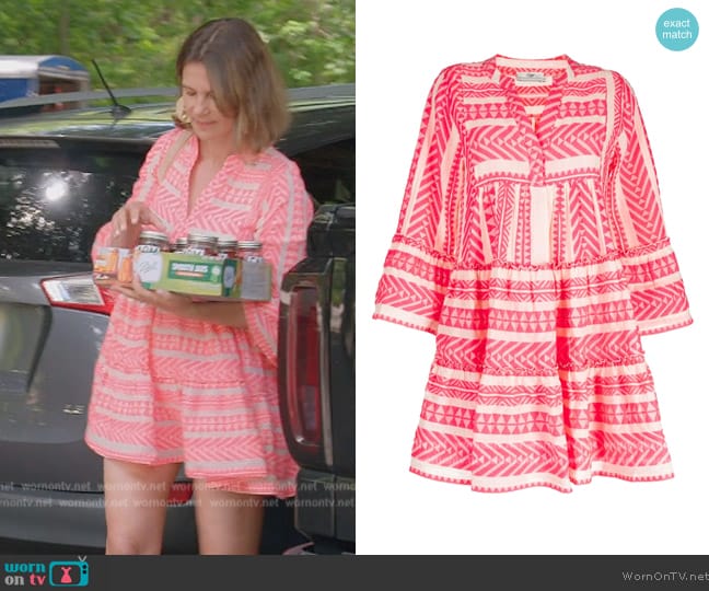 Devotion Ella zigzag-patterned short dress worn by Julia Lemigova (Julia Lemigova) on The Real Housewives of Miami