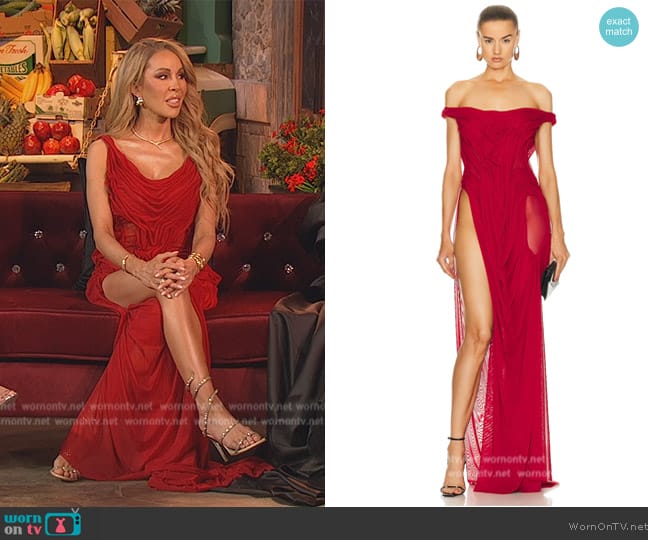 Di Petsa For Fwrd Off The Shoulder Gown worn by Lisa Hochstein (Lisa Hochstein) on The Real Housewives of Miami