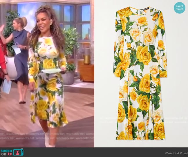 Dolce & Gabbana Floral-print organza midi dress worn by Sunny Hostin on The View