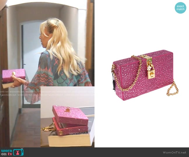 Dolce & Gabbana Crystal-Embellished Clutch worn by Sutton Stracke on The Real Housewives of Beverly Hills