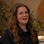 Drew’s black gold button shirt on The Drew Barrymore Show