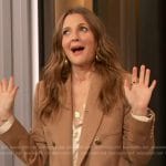 Drew’s beige double breasted blazer on The Drew Barrymore Show