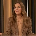 Drew’s plaid blazer and pants on The Drew Barrymore Show